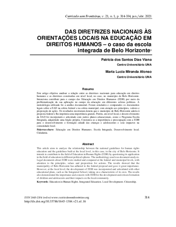 (PDF) Das Diretrizes Nacionais às Orientações Locais na Educação em ...