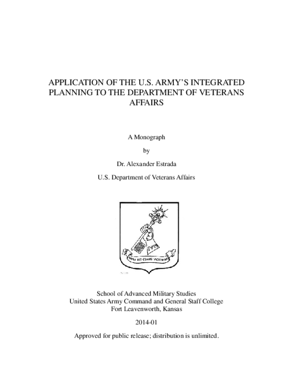 (PDF) Application of the U.S. Army's Integrated Planning to the ...