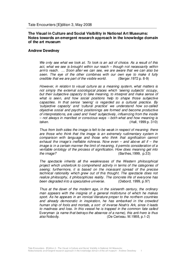 (PDF) The Visual in Culture and Social Visibility in National Art ...