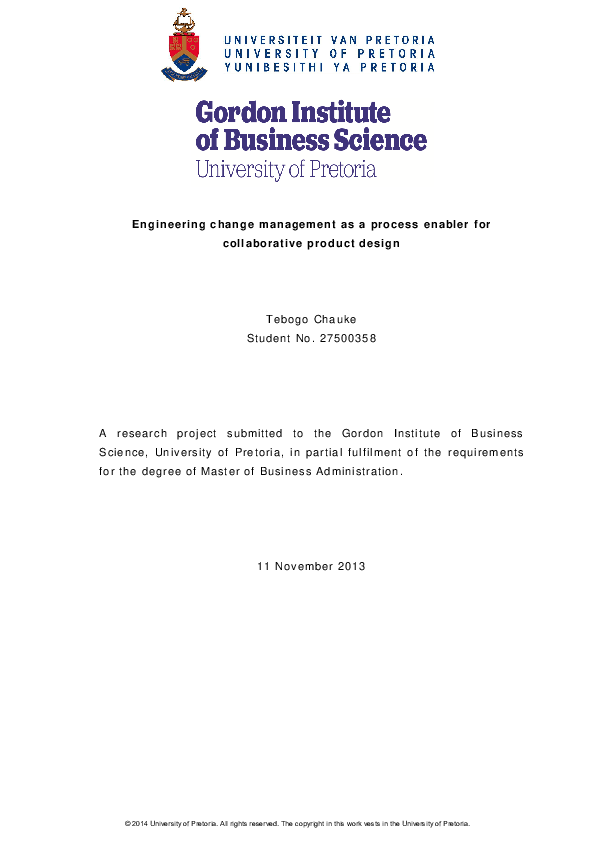 (PDF) Engineering change management as a process enabler for ...