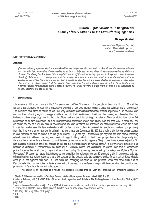 (PDF) Human Rights Violations in Bangladesh: A Study of the Violations ...