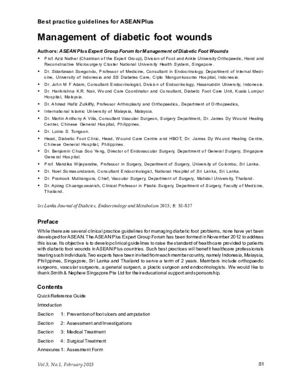 (PDF) Best practice guidelines for ASEANPlus Management of diabetic