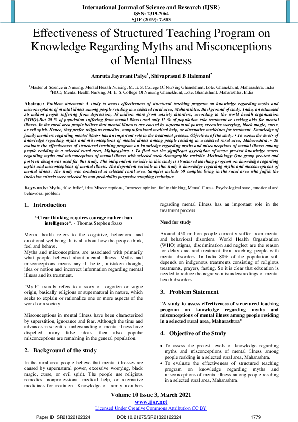 (PDF) Effectiveness of Structured Teaching Program on Knowledge ...