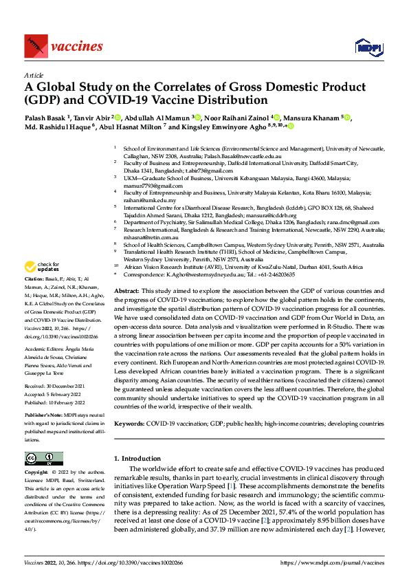 (PDF) A Global Study on the Correlates of Gross Domestic Product (GDP ...