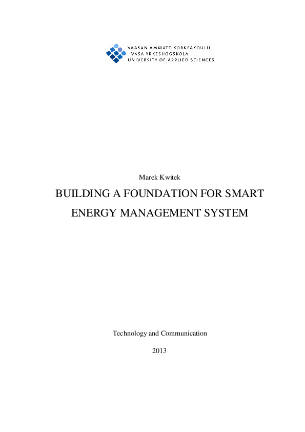 (PDF) Building a Foundation for Smart Energy Management System