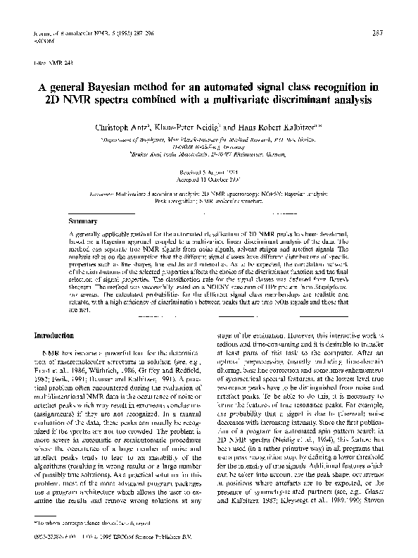 (PDF) A general Bayesian method for an automated signal class ...