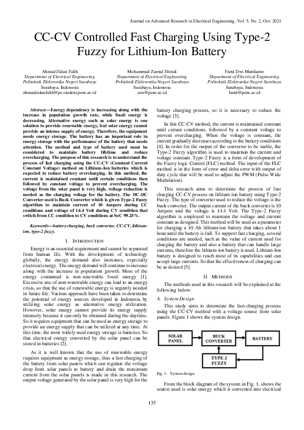 (PDF) CC-CV Controlled Fast Charging Using Type-2 Fuzzy for Lithium-Ion ...