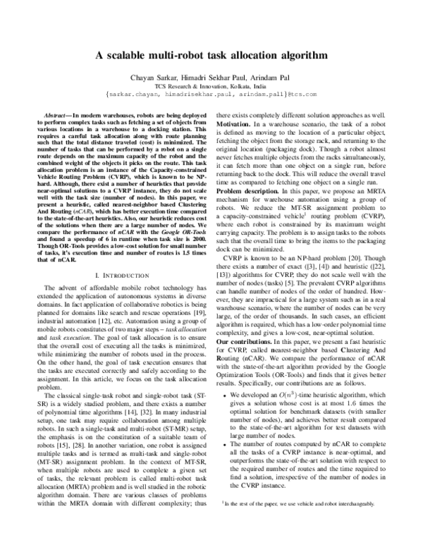 (PDF) A Scalable Multi-Robot Task Allocation Algorithm
