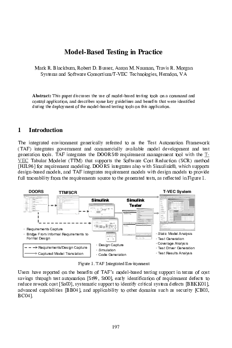 (PDF) Model-Based Testing in Practice