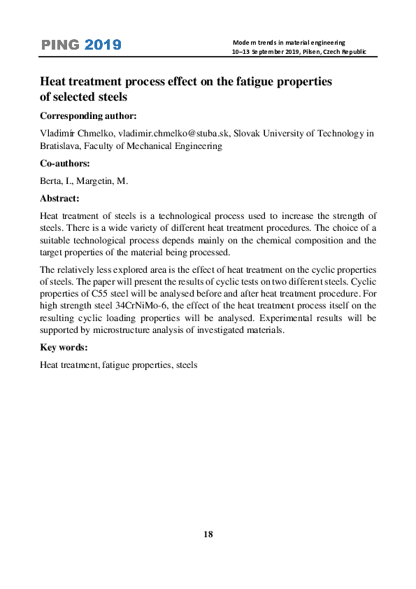 (PDF) Heat treatment process effect on the fatigue properties of ...