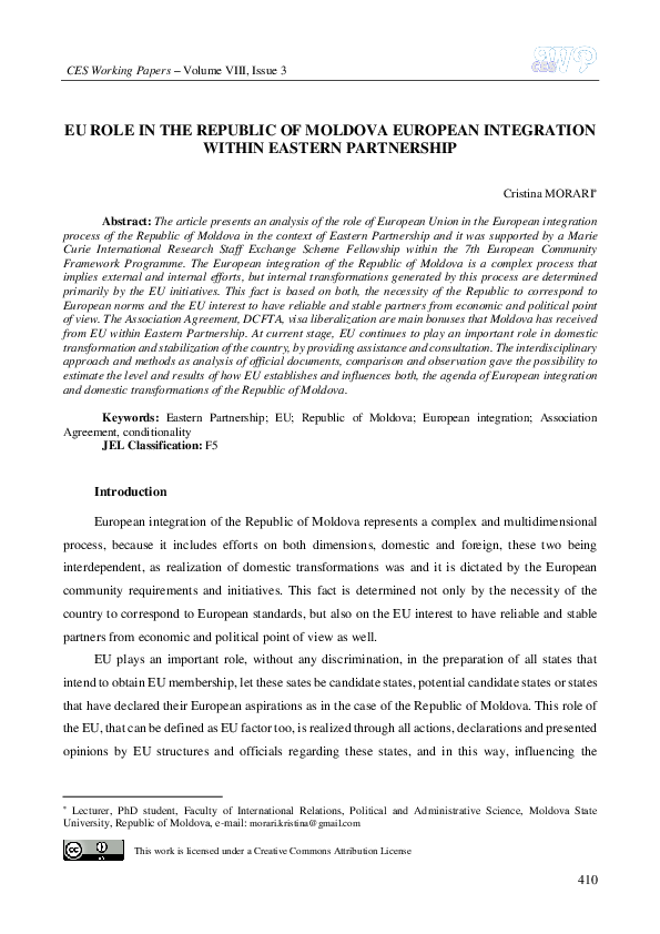 (PDF) Eu Role in the Republic of Moldova European Integration Within ...