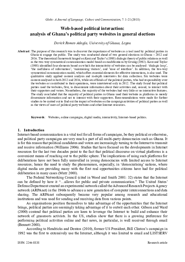 (PDF) Web-based political interaction