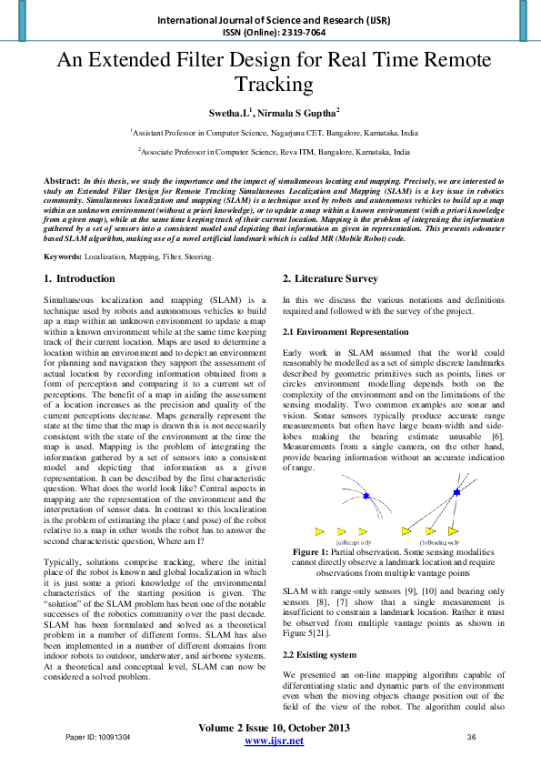 (PDF) An Extended Filter Design for Real Time Remote Tracking