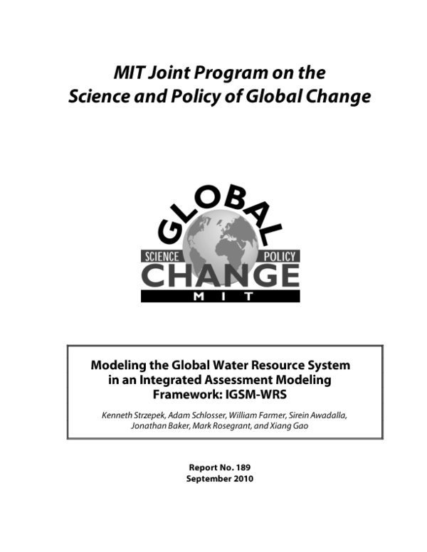 (PDF) Modeling the Global Water Resource System in an Integrated ...