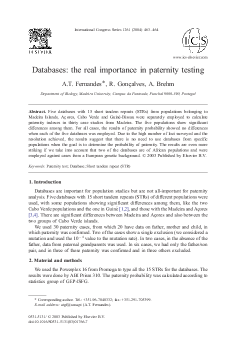 (PDF) Databases: the real importance in paternity testing