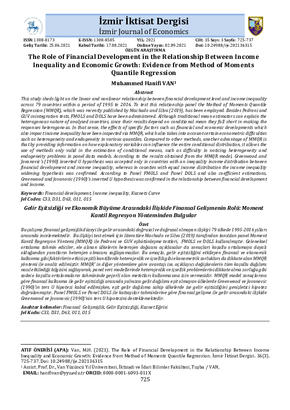 (PDF) The Role of Financial Development in the Relationship Between ...