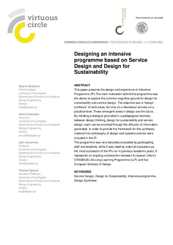 (PDF) Designing an intensive programme based on Service Design and ...