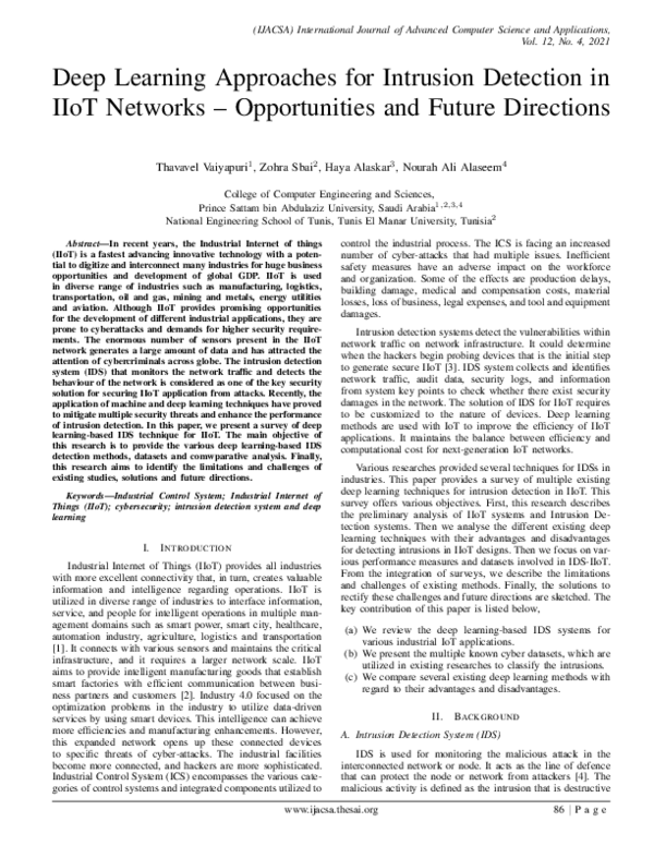 (PDF) Deep Learning Approaches for Intrusion Detection in IIoT Networks ...