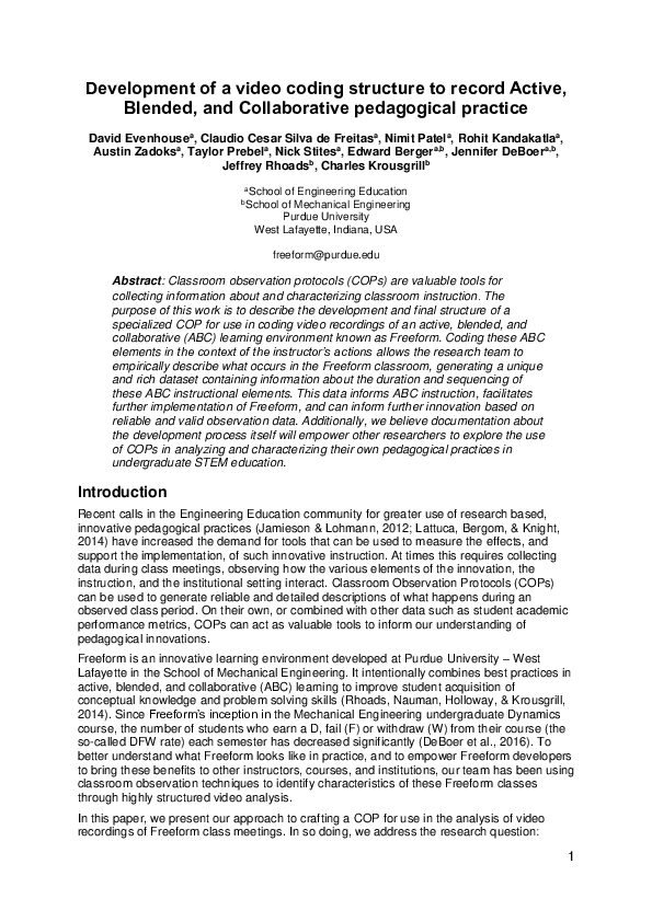 (PDF) Development of a video coding structure to record Active ...