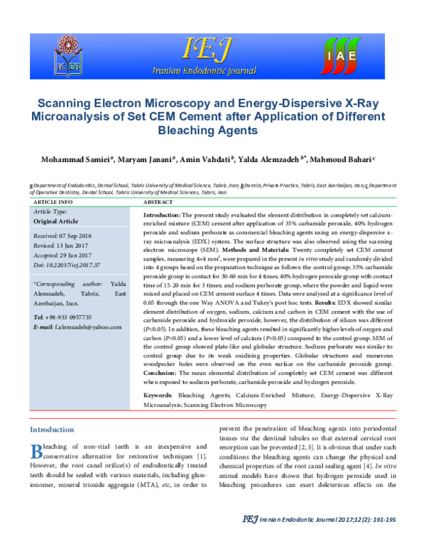 (PDF) Scanning Electron Microscopy and Energy-Dispersive X-Ray ...