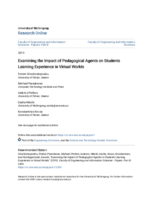 (PDF) Examining the Impact of Pedagogical Agents on Students Learning ...