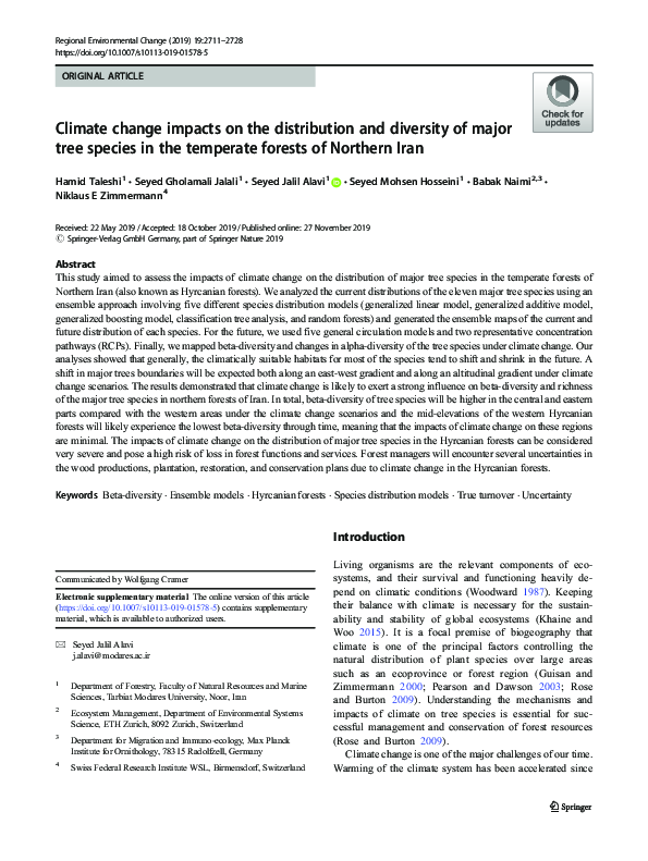 (PDF) Climate change impacts on the distribution and diversity of major ...