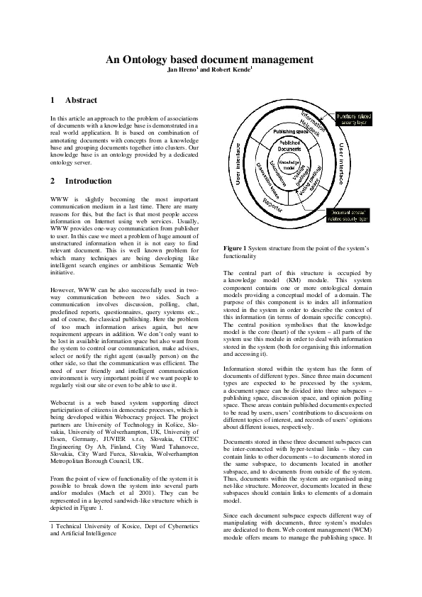 (PDF) An Ontology based document management