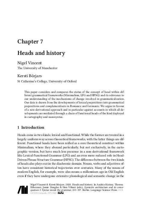 (PDF) Heads and history