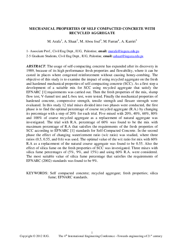 (PDF) Mechanical Properties of Self Compacted Concrete with Recycled ...