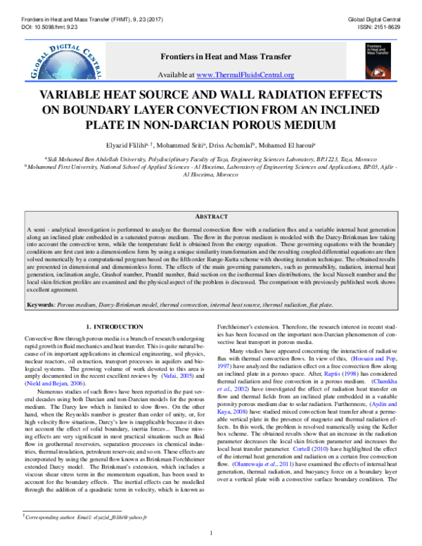 (PDF) Variable Heat Source and Wall Radiation Effects on Boundary Layer ...