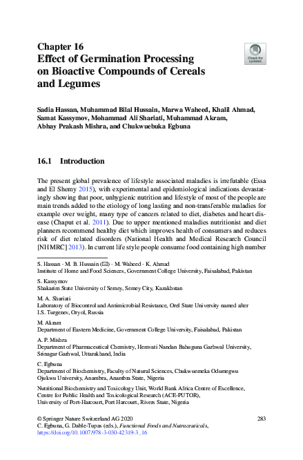 (PDF) Effect of Germination Processing on Bioactive Compounds of ...