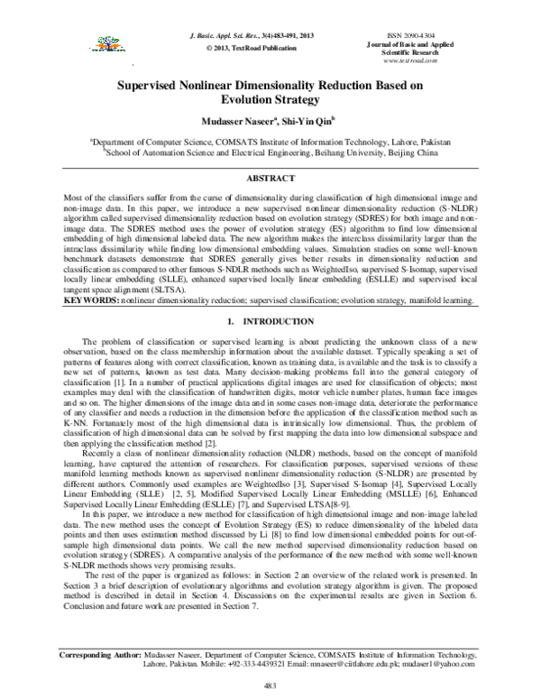 (PDF) A New Supervised Dimensionality Reduction Method for Image Data ...