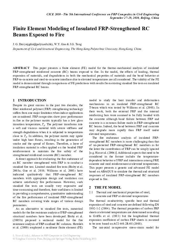 (PDF) Finite Element Modeling of Insulated FRP-Strengthened RC Beams ...