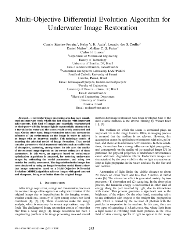 (PDF) Multi-objective differential evolution algorithm for underwater ...