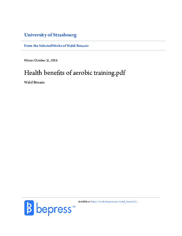 (PDF) Health benefits of aerobic training programs