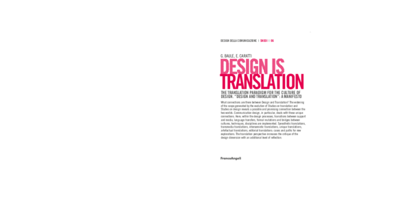 (PDF) Design is translation. The translation paradigm for design ...