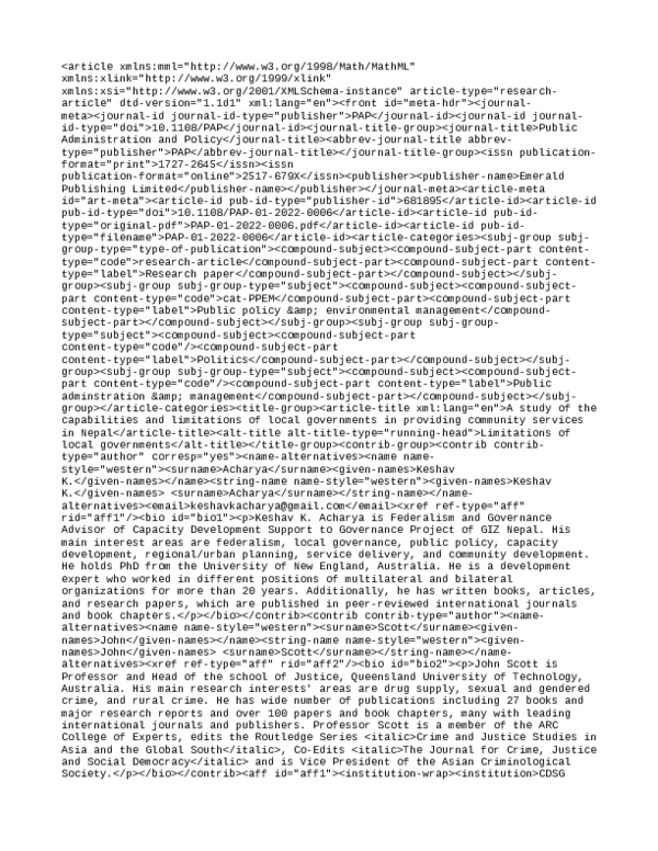 A study of the capabilities and limitations of local governments in ...