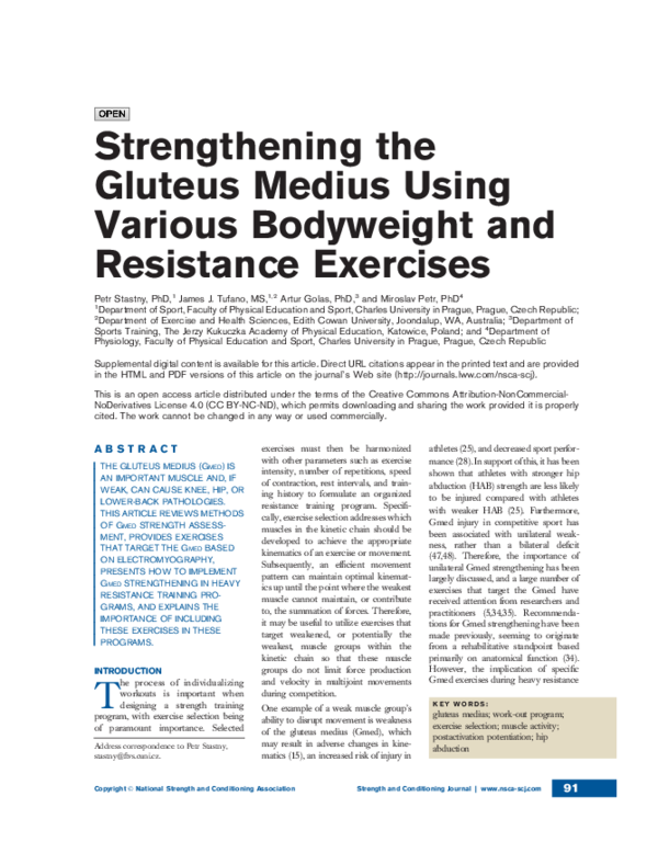 (PDF) Strengthening the Gluteus Medius Using Various Bodyweight and ...