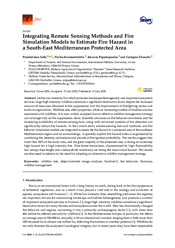 (PDF) Integrating Remote Sensing Methods and Fire Simulation Models to ...