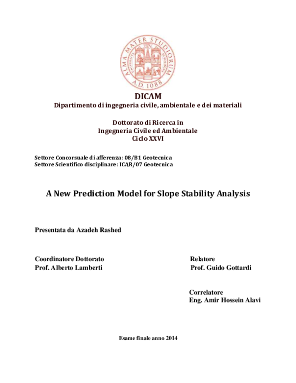 (PDF) A New Prediction Model for Slope Stability Analysis