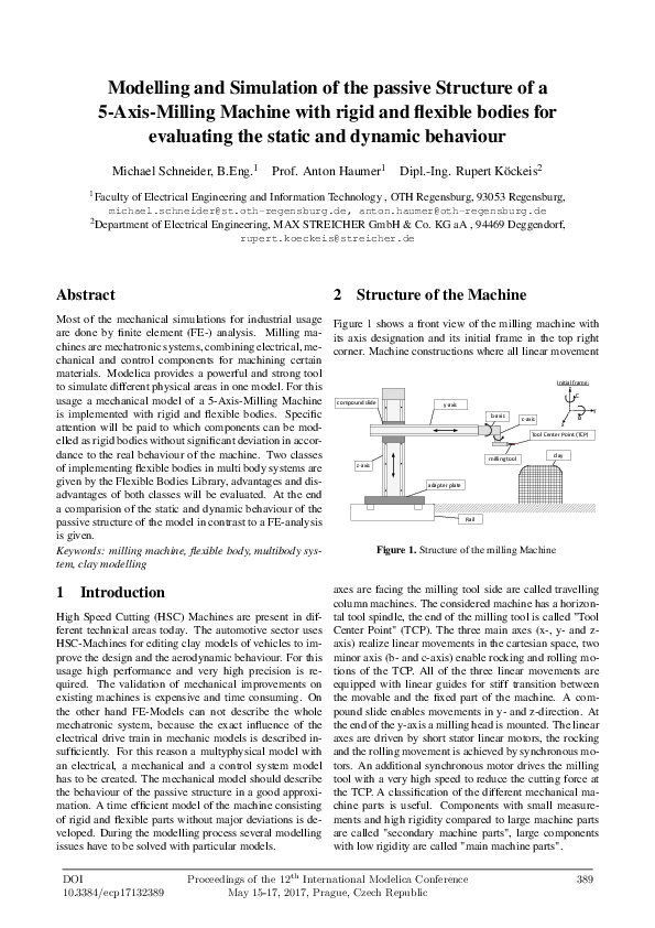 (PDF) Modelling and Simulation of the passive Structure of a 5-Axis ...