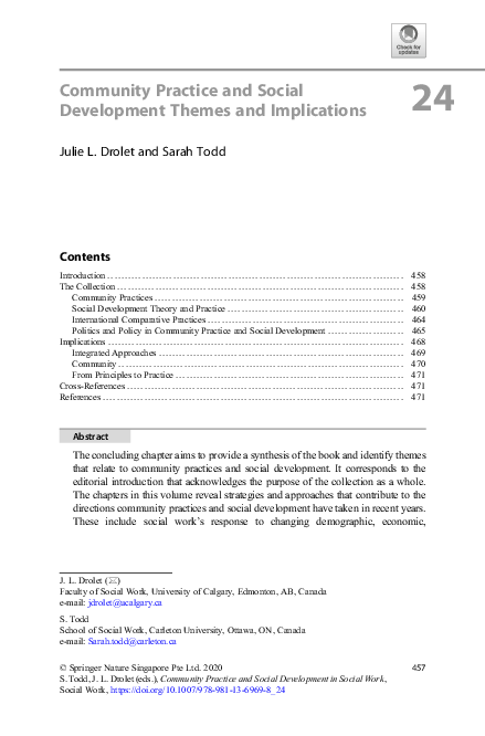 (PDF) Community Practice and Social Development Themes and Implications