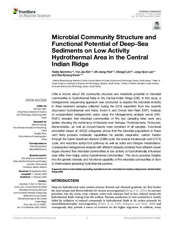 (PDF) Microbial Community Structure and Functional Potential of Deep ...