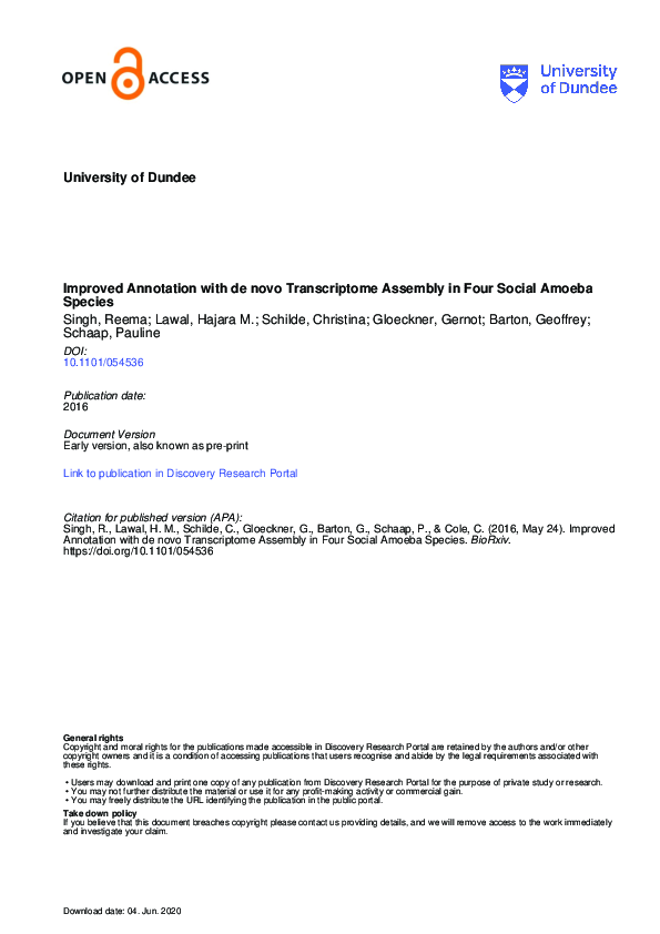 (PDF) Improved Annotation with de novo Transcriptome Assembly in Four ...