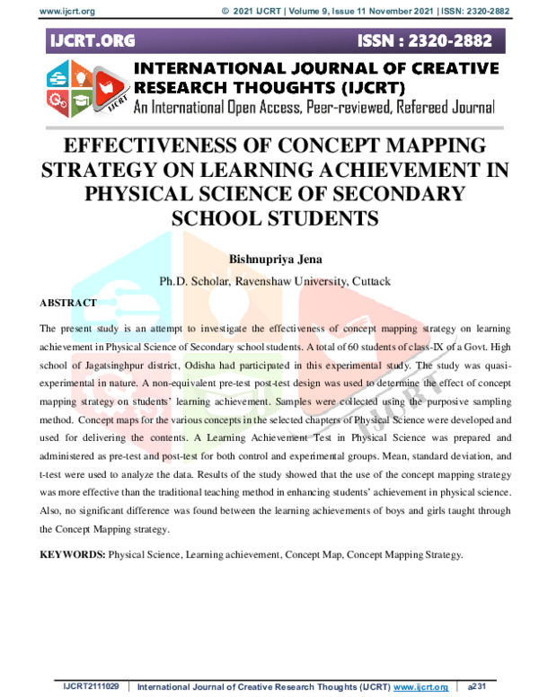 (PDF) Effectiveness of Concept Mapping Strategy on Learning Achievement ...