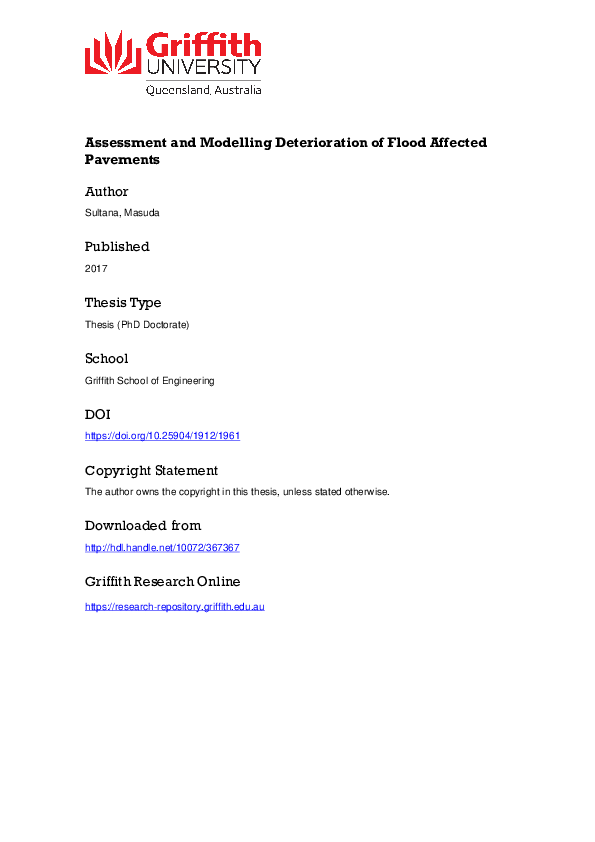 PDF) Assessment and Modelling Deterioration of Flood Affected