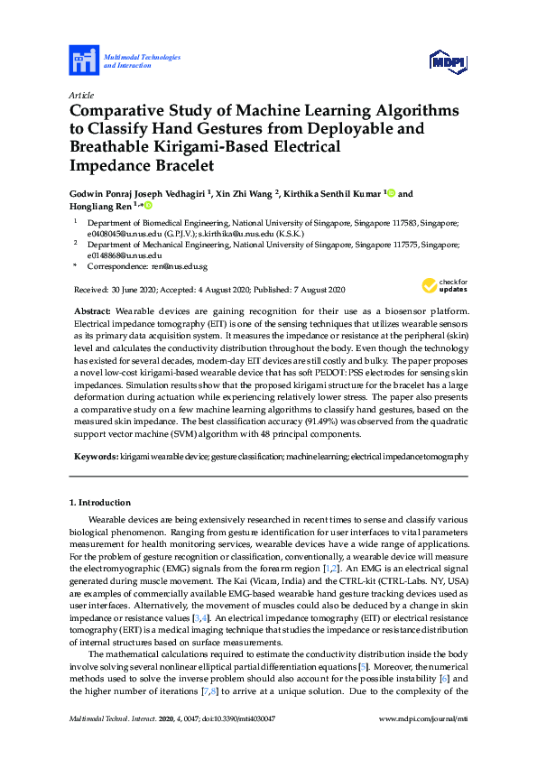 (PDF) Comparative Study of Machine Learning Algorithms to Classify Hand ...