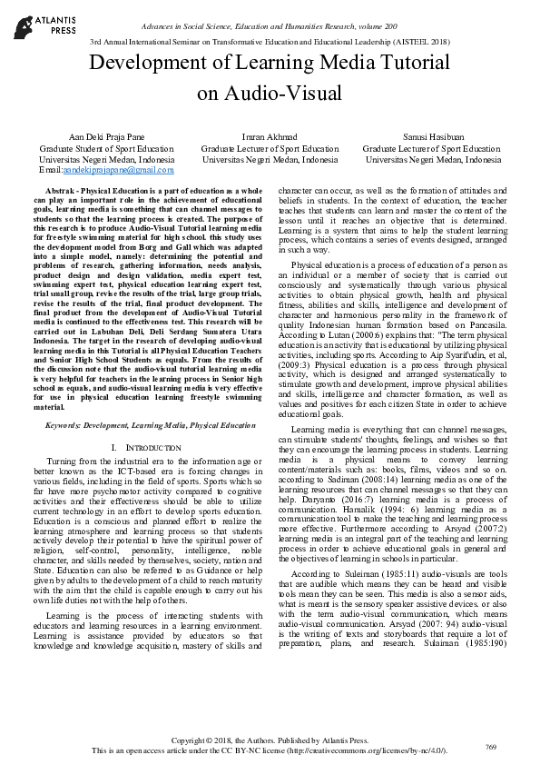 (PDF) Development of Learning Media Tutorial on Audio- Visual