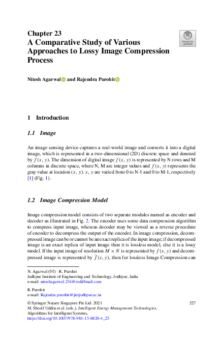 (PDF) A Comparative Study of Various Approaches to Lossy Image ...