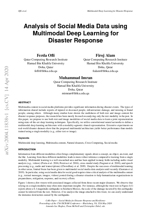 (PDF) Analysis of Social Media Data using Multimodal Deep Learning for ...